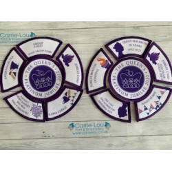 Printed Platinum Jubilee 6 badge set- Choose your crescent badges