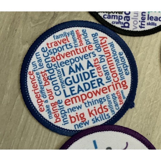 Printed 8cm  Guide leader Word Cloud badge