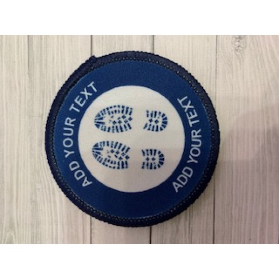 Printed 8cm boot print badge, customise me. 