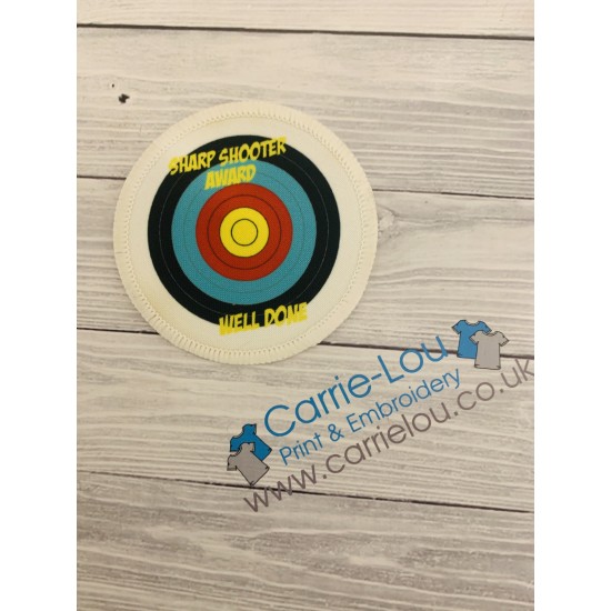 Printed 8cm  Sharp Shooter badge