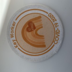Printed Circular Key worker Rainbow badge-Orange