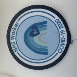 Printed Circular NHS Worker Rainbow badge- Blue