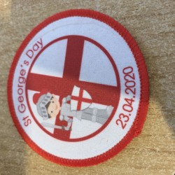 Printed 8cm Circle second St Georges Day badge- St-Georges cross- I can be customised!