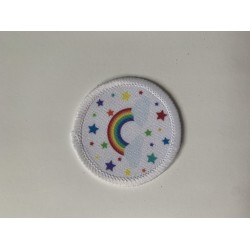 Printed Mini badge- 5cm rainbow and stars!