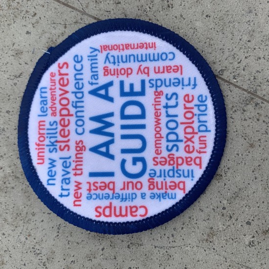 Printed 8cm  Guide Word Cloud badge