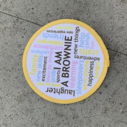 Printed 8cm  I am a Brownie Word Cloud badge