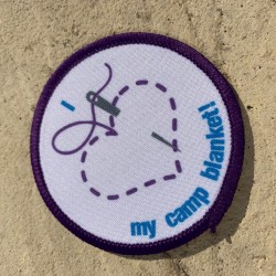 Printed 8cm I love my camp blanket badge