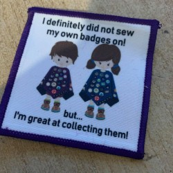 Printed 8cm i definitely do not do my own sewing Square badge