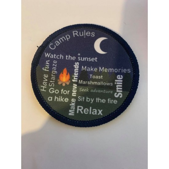 Printed 8cm Circle Camp Rules