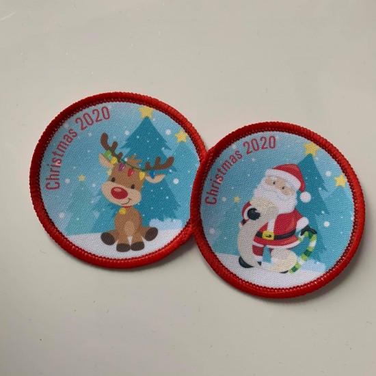Printed 8cm Christmas character badges