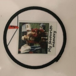 Printed 8cm Circle Polaroid Photo badge!