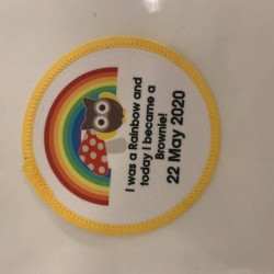 Printed 8cm Rainbow to Brownie Badge