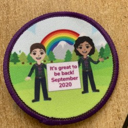 Printed 8cm Return to Scouts- Can be customised
