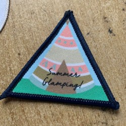 Printed Summer Glamping triangle badge 