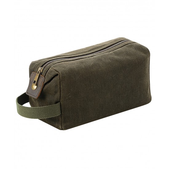 Waxed Cotton Canvas Washbag
