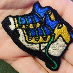 Embroidered hiking boots badge
