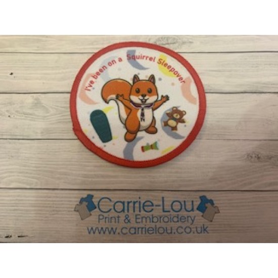 Printed 8cm Squirrel sleepover with sleeping bag and teddy