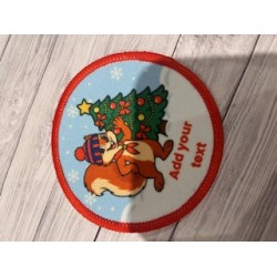 Printed 8cm squirrel christmas badge