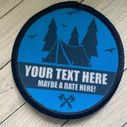Printed 8cm Generic customisable camping badge 1