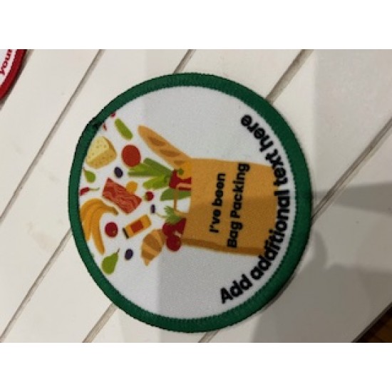 Printed 8cm Bag packing badge