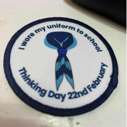 Printed 8cm scarf badge 
