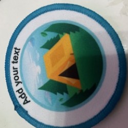 Printed 8cm  badge generic tent camping 