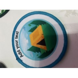 Printed 8cm  badge generic tent camping 