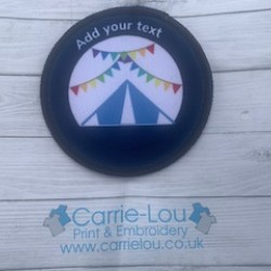 Printed 8cm Navy background tent silhouette