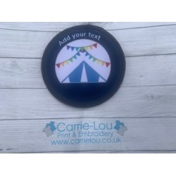 Printed 8cm Navy background tent silhouette