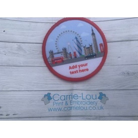 Printed 8cm London Skyline badge