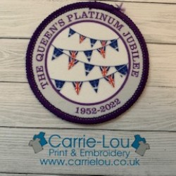 Printed 8cm  2022 Jubilee flags badge- Customise me