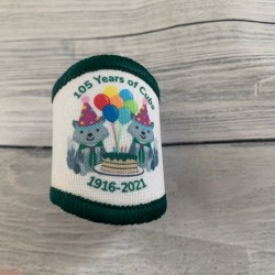 Printed 8cm 105 Years of Cubs badge design woggle