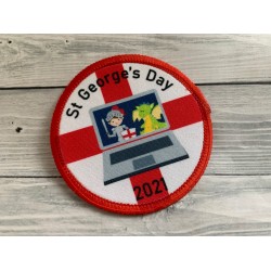 Printed 8cm Circle St Georges Day laptop 