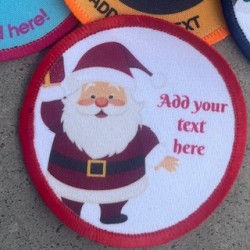 Printed 8cm santa badge 