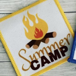 Printed 8cm white back summer camp 