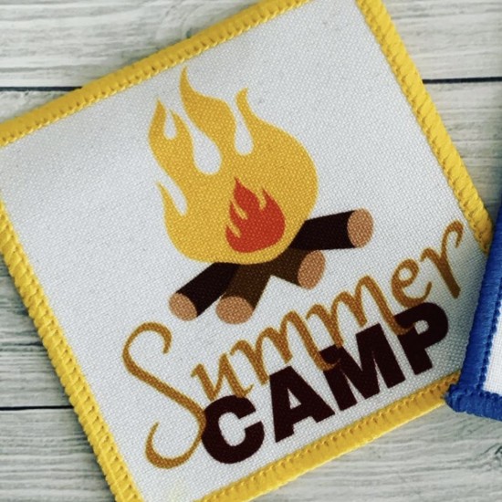 Printed 8cm white back summer camp 