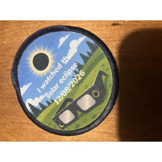 Printed 8cm I saw the solar eclipse daylight badge 