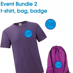 Tee, Badge and Drawstring bag bundle deal- adult