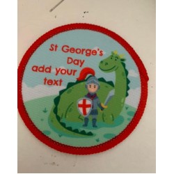 Printed 8cm Circle St George cartoon