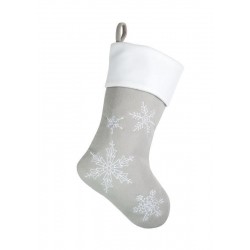  Christmas Stocking- Silver snowflakes