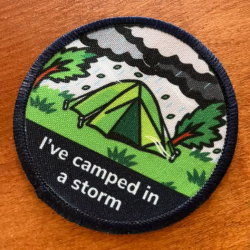 Printed 8cm Camped in a storm